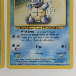 Squirtle 63/102 & Wartortle 42/102 Base Set WOTC Vintage Pokemon TCG NM - Image 5