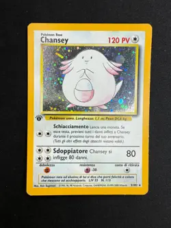 Pokemon Chansey 3/102 Set Base Rara Holo Prima Edizione Wizards IT Carte Vintage - Image 1