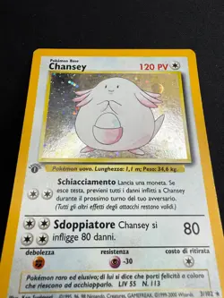 Pokemon Chansey 3/102 Set Base Rara Holo Prima Edizione Wizards IT Carte Vintage - Image 4