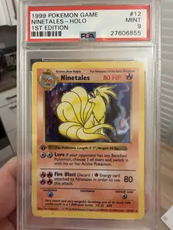 Pokemon Ninetales Base Set 1st Edition Shadowless PSA 9 #12 Holo Rare - Image 4
