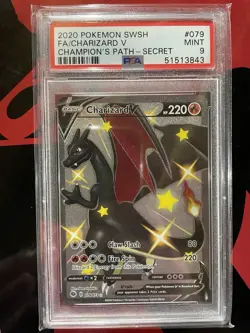 Pokemon TCG Charizard v Champions Path 79/73 Secret Rare PSA 9 - Image 1