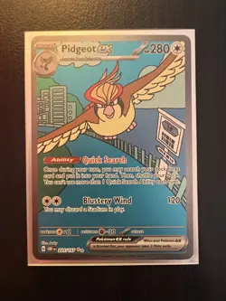 Pidgeot ex 225/197 SV03: Obsidian Flames Holo Pokemon TCG - NM - Image 1