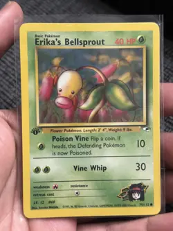 ERIKA'S BELLSPROUT 75/132 1ST EDITION GYM HEROES POKEMON TCG LP - Image 1