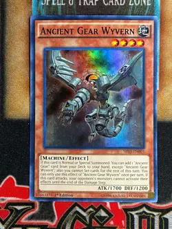Yugioh Ancient Gear Wyvern SR03-EN003 Super Rare 1st Ed NM - Image 1