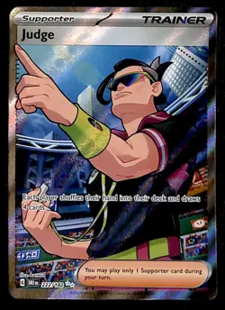 Judge Full Art Trainer Rare Destined Rivals 222/182, NM Pokemon Card - Image 1