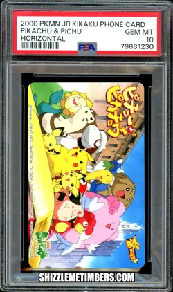 Pikachu Pichu Phone Card Pokemon Japanese Movie Johto H - PSA 10 - Image 1