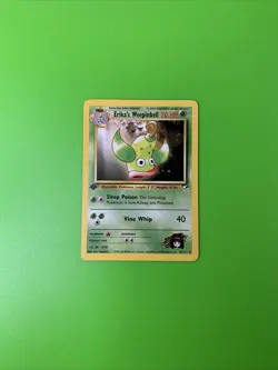Erika’s Weepinbell 49/132 1st Edition Gym Heroes Pokemon Card LP+ - Image 1