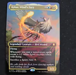 Kykar, Wind’s Fury Borderless, MTG Single, Bloomburrow (Foil) Mythic91 Near Mint - Image 1