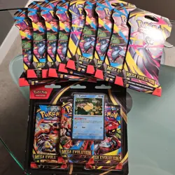 Pokemon TCG Mega Evolution 3-Pack Blister New Factory Sealed Psyduck + 9 Blister - Image 1