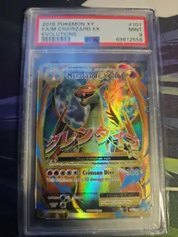 2016 Pokemon XY Evolutions Mega M Charizard EX Full Art #101 PSA 9 - Image 1