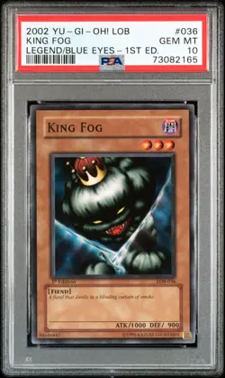 King Fog LOB-036 1st Edition Yugioh Legend Blue Eyes - PSA 10 - Image 1