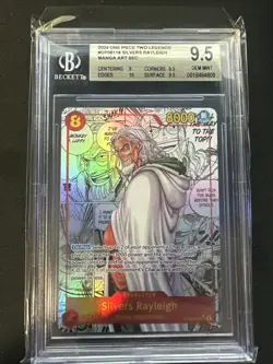 One Piece CCG Silvers Rayleigh OP08-118 PSA 9.5 Manga Card Alt Art Two Legends - Image 1