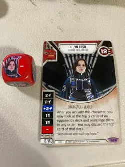 Star Wars Destiny Across The Galaxy Card & Die #74 Jyn Erso - Image 1
