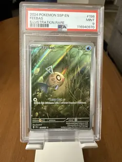 Feebas IR PSA 9 Surging Sparks #198 Pokemon Card - Image 1