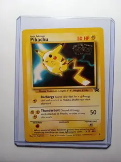 POKEMON Card Pikachu WB Movie Gold Stamp Black Star Promo #4 NM - Image 1