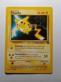 POKEMON Card Pikachu WB Movie Gold Stamp Black Star Promo #4 NM - Image 2