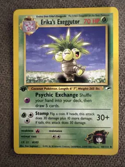 Pokemon TCG Erika's Exeggutor 1st Edition Gym Heroes 44/132 - Image 1