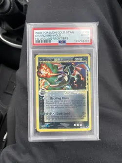 2006 Pokemon EX Dragon Frontiers GOLD STAR Charizard Holo 100/101 PSA 2 - Image 4