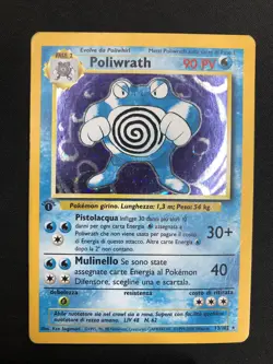 Pokemon Poliwrath 13/102 Set Base Rara Holo Prima Edizione Wizards ITA Vintage - Image 1