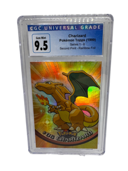 Pokemon TCG, Charizard, Topps, Rainbow Foil, 2nd Print, Graded 9.5 with CGC - Image 1