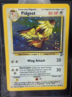Pokemon TCG Pidgeot 14/130 Base Set 2 Holo WOTC 1999 - Light Play Excellent - Image 1