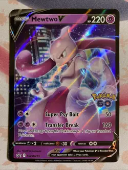 Pokemon TCG Mewtwo SWSH223 Black Star Promos GO Stamped Ultra Rare Holo 2022 - Image 1