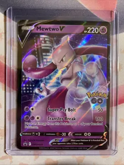 Pokemon TCG Mewtwo SWSH223 Black Star Promos GO Stamped Ultra Rare Holo 2022 - Image 5