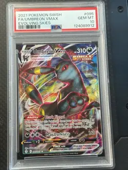 2021 Pokemon SWSH FA/Umbreon Vmax Evolving Skies PSA 10 - Image 1