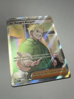 Pokemon TCG Lt. Surge's Bargain Full Art Holo Rare 170/132 Mega Evolutions M/NM - Image 1