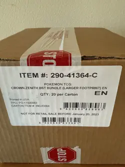Factory Sealed Pokemon TCG: Crown Zenith Booster Bundle 20-Box Case - Image 2