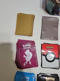 Pokemon Sleaves And Box Dividers Lot Of Over 200 With Storage Tin See Photos - Image 3