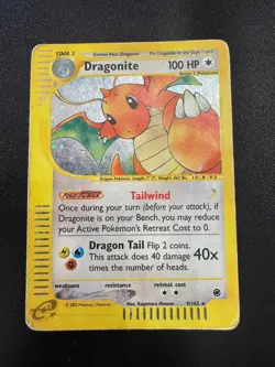 Carta Pokemon Dragonite 9/165 expedition Base Set Holo Rare lp holo english eng - Image 1