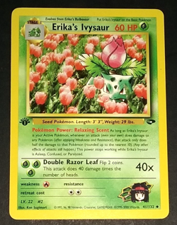 1ST EDITION POKEMON GYM CHALLENGE - ERIKA'S BULBASAUR & IVYSAUR NON HOLO (EX/NM) - Image 4