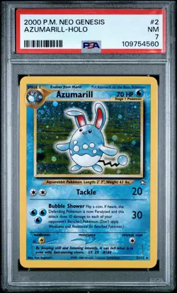 PSA 7 Azumarill 2/111 HOLO Neo Genesis WOTC 2000 Pokemon Card NM - Image 1