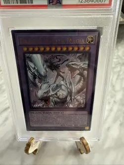Yu-Gi-Oh! TCG Dragon Master Magia Prismatic Ultimate Rare Card RA04-EN055 PSA 9 - Image 2