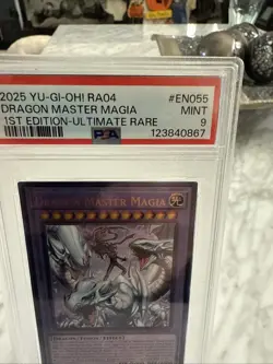 Yu-Gi-Oh! TCG Dragon Master Magia Prismatic Ultimate Rare Card RA04-EN055 PSA 9 - Image 3