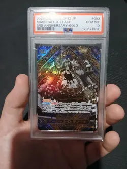 One Piece Card Game : Marshall.D Teach OP09-093 3rd Anniversary Gold Psa 10 Jap - Image 1
