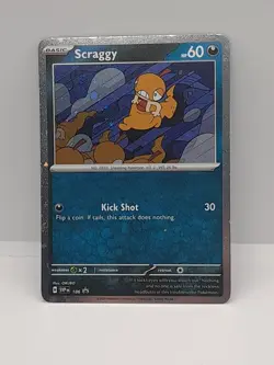 Pokemon Scraggy Cosmos Holo SVP186 Black Star Promo Card Trading - Image 1