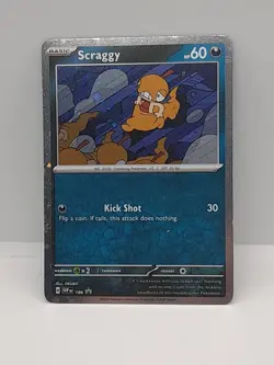 Pokemon Scraggy Cosmos Holo SVP186 Black Star Promo Card Trading - Image 2