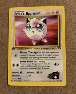 1st Edition Erika’s Jigglypuff 69/132 - Gym Challenge - Near Mint - Image 1