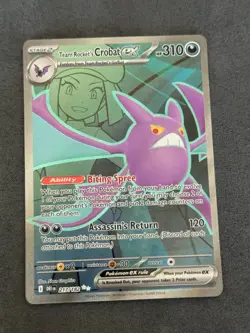 Team Rocket's Crobat ex 217/182 Destined Rivals Pokemon TCG Full Art FA NM - Image 1