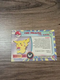 1999 Topps Pokemon #25 Pikachu TV Animation Edition Series Lightly Played - Image 2