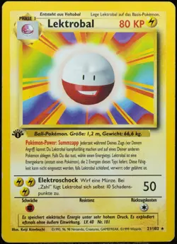 Pokemon TCG Lektrobal BS 21/102 1.Edition (1st) Rare Basis-Set [G] Base| 1999 DE - Image 1