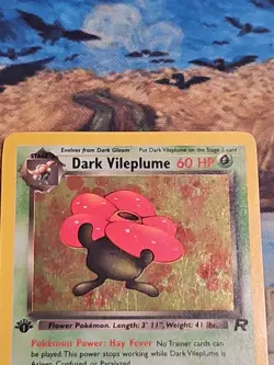 Pokemon TCG Dark Vileplume 1st Edition Holo Rare Card 13/82 MP - Image 2