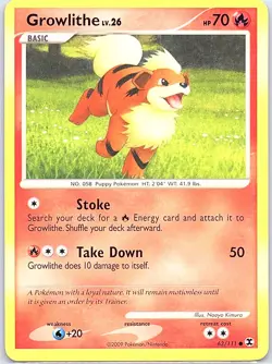 Growlithe 63/111 Non Holo Rising Rivals - Pokemon Card - NM - Image 1