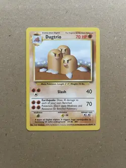 Dugtrio 19/102 Non Holo Rare 4TH PRINT 1999-2000 Base Set WOTC Pokemon Card NM - Image 1
