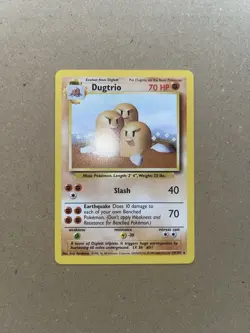 Dugtrio 19/102 Non Holo Rare 4TH PRINT 1999-2000 Base Set WOTC Pokemon Card NM - Image 2