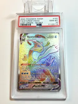 2022 Pokemon Lost Origin Kyurem VMax Rainbow Secret Rare #197 PSA 10 GEM MT 💎 - Image 1