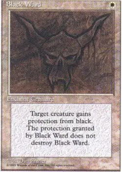 NM-Mint, English MTG Regular Black Ward Alternate Fourth Edition Magic the Gathe - Image 1