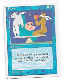 Magic the Gathering ~ MTG ~ 1x Stasis ~ HP ~ Fourth Ed - Image 1